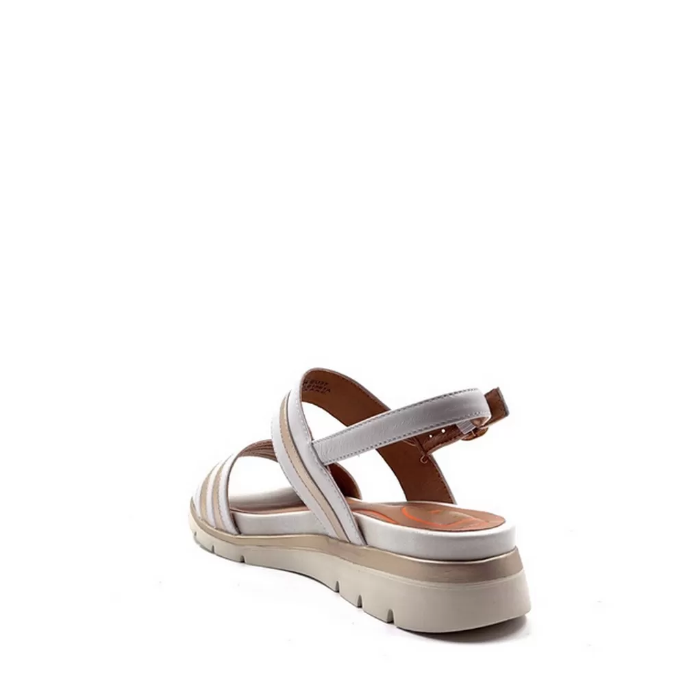 Γυναικεία Flatforms Ανατομικά Lucia Buckle σε Λευκό του Πάγου Χρωματισμό